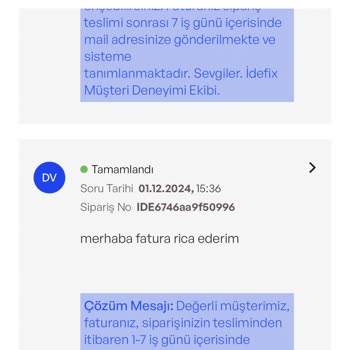 Fatura Talebi Karşılanmayan Müşteri Deneyimi