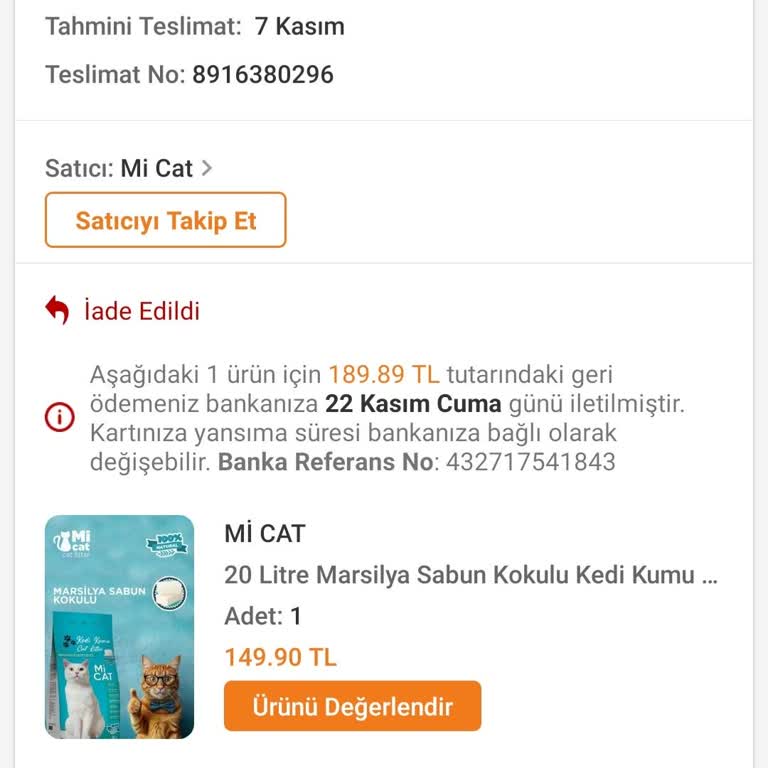 Trendyol Mi Cat İade Talebi!
