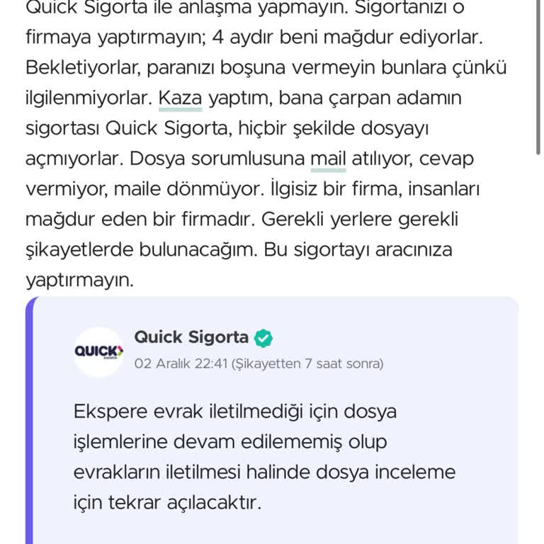 Ekspertiz Evraklarıyla İlgili İletişim Sorunu