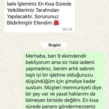 Merve Style Mağazasından İade Edilmeyen Para: 2 Aylık Bekleyiş