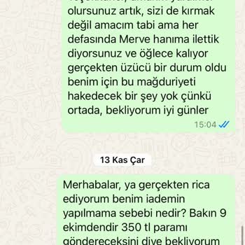 Merve Style Mağazasından İade Edilmeyen Para: 2 Aylık Bekleyiş