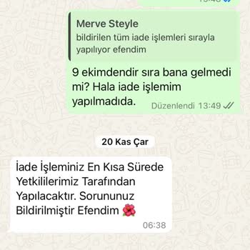 Merve Style Mağazasından İade Edilmeyen Para: 2 Aylık Bekleyiş