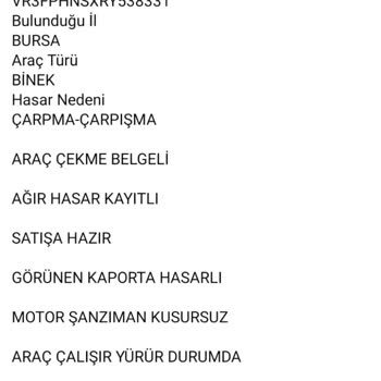 Kaza Sonrası Araç Serviste Bekletiliyor