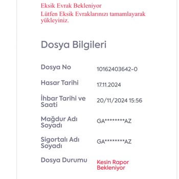 Kaza Sonrası Araç Serviste Bekletiliyor