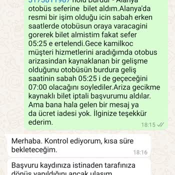 Otobüs Seferindeki Gecikmeler Ve Müşteri Hizmetleri Sorunu