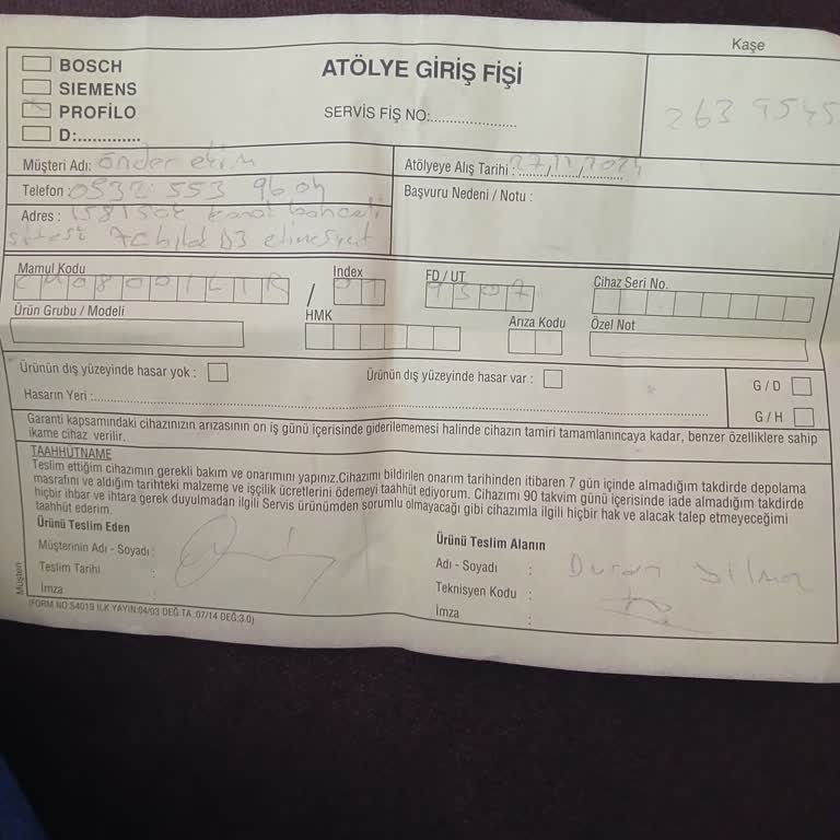 Profilo Çamaşır Makinesi Servis Sorunu