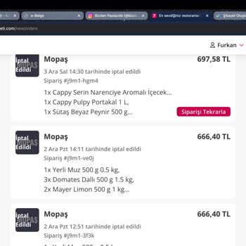 Yemeksepeti Ve Mopaş İle Yaşanan Sipariş Sorunu