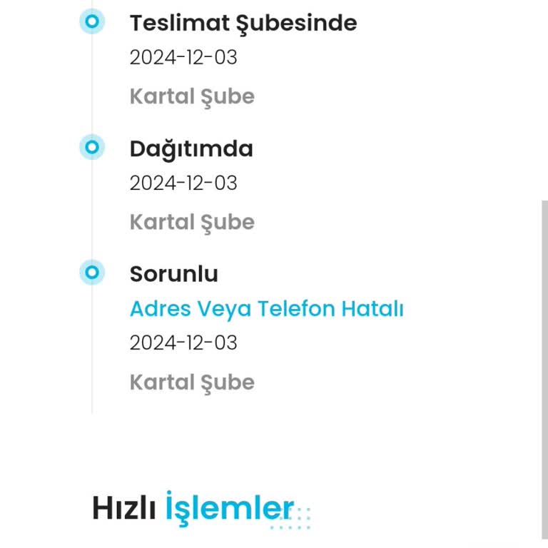 Yanlış Adres Bilgisi Nedeniyle Teslim Edilemeyen Kargo