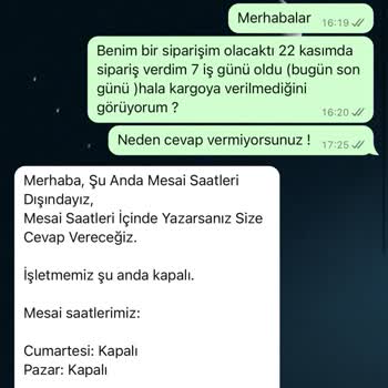 Siparişlerim Gönderilmedi, İletişim Kurulamıyor