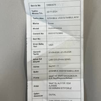 Guess Saatin Su Geçirme Problemi Ve Müşteri Memnuniyetsizliği
