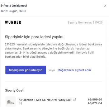 Wunder'de Sipariş Görünmüyor Ve İade Seçeneği Yok