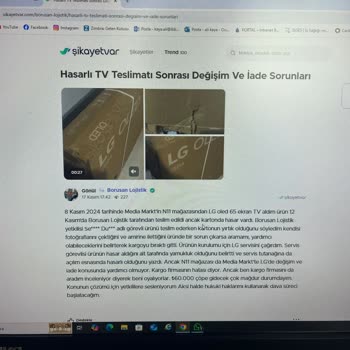 N11 Ve Media Markt Arasında Kayıp: Hasarlı Televizyonun İadesi Yapılamıyor