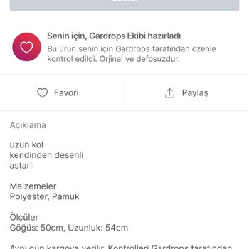 Gardrops'un Yanlış Bilgileriyle İade Sorunu