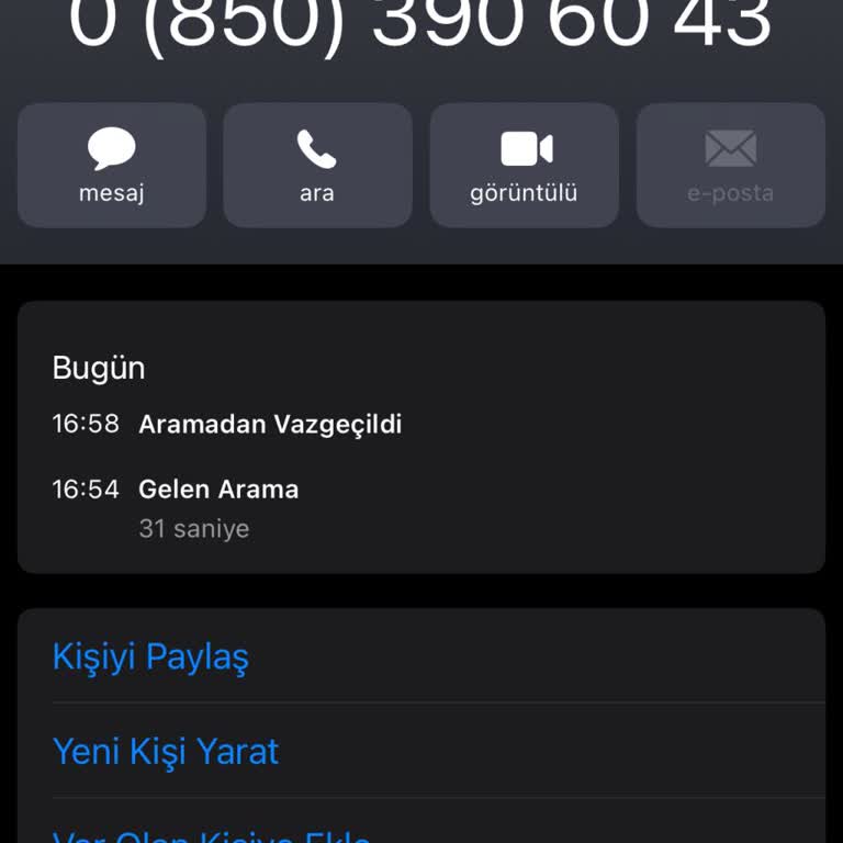 08503906043 Telefon Numarası Asılsız Arama