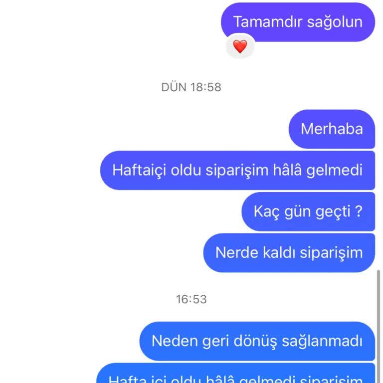 Satıcıdan Yanıtsız Sipariş Ve İade Sorunu
