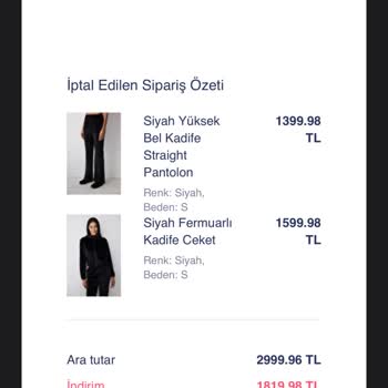 Penti'den Sürekli İptal Edilen Siparişler
