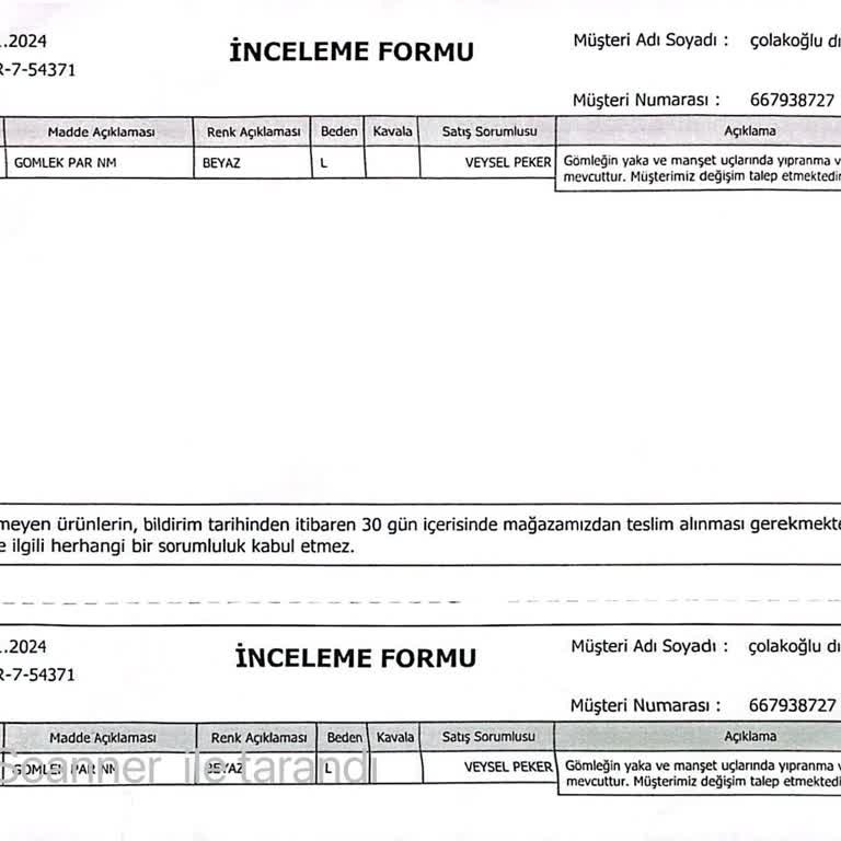 Altınyıldız Gömleklerinde Kalite Sorunu Ve Yetersiz Müşteri Hizmeti