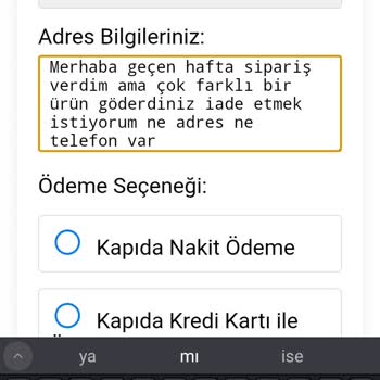 Yanlış Ürün Gönderimi Ve İletişim Sorunu