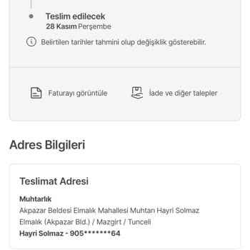 Yanlış Teslimat Adresi Ve İletişim Sorunu
