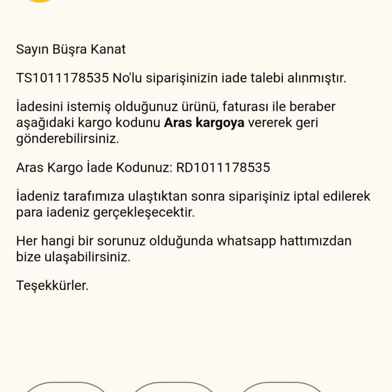 İade Sürecinde İletişim Sorunu