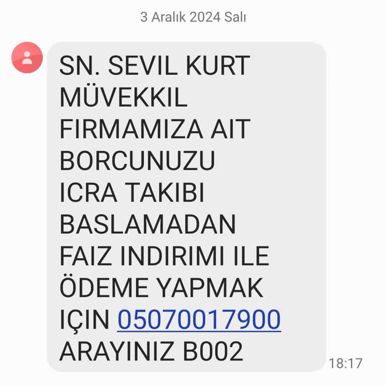 Yanıltıcı Borç Bildirimi Ve Kişisel Veri İhlali Şikayeti