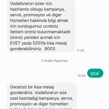 İptal Edilemeyen Kampanya Mesajları