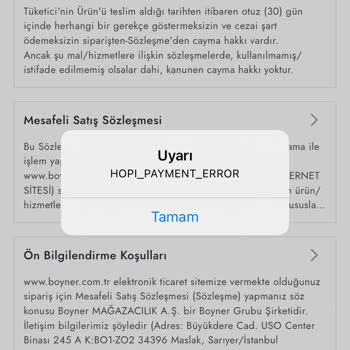 Gift Card İle Ödeme Sorunu: Hopi Payment Error