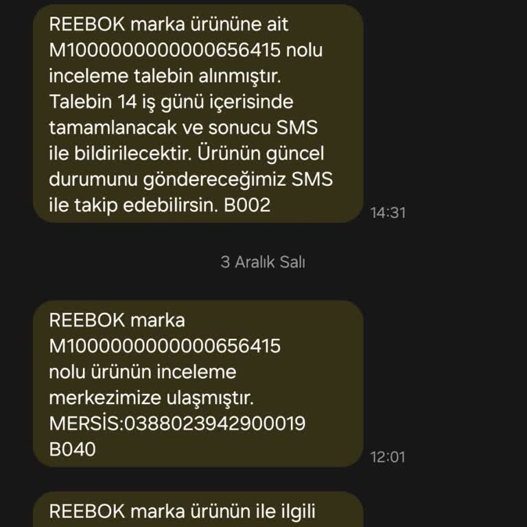 Reebok Ayakkabıda Yazı Silinmesi Sorunu