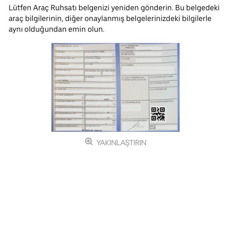 Uber Sürücü Evrak Yükleme Sorunu