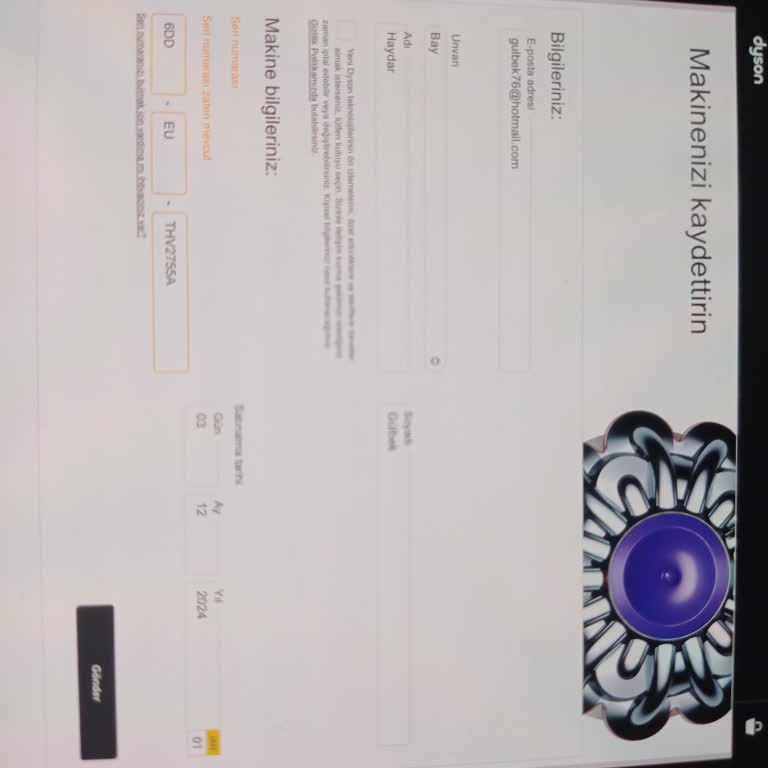 Dyson V8 Seri Numarası Kayıt Sorunu
