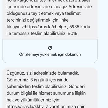 Aras Kargo'nun Yanıltıcı Teslimat Bildirimi