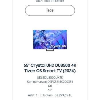 Samsung TV Siparişinde Teslimat Sorunu