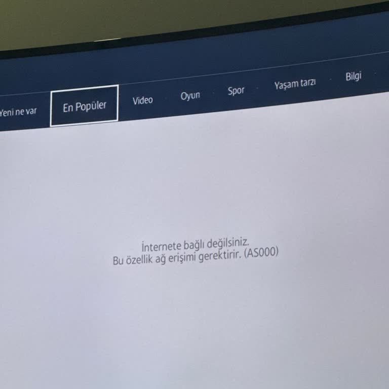 Samsung TV'de AS000 Hatası Çözülmüyor