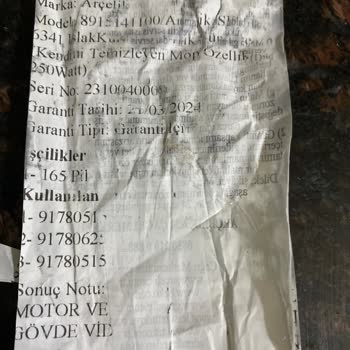 Arçelik Islak Dikey Süpürge İle Yaşanan Sorunlar Ve Yetersiz Servis Hizmeti