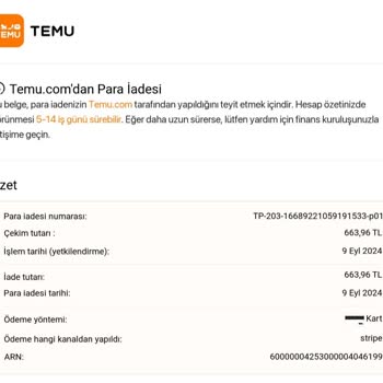 Temu İade Sürecinde Yaşanan Sorunlar Ve Müşteri Hizmetleri Yetersizliği!