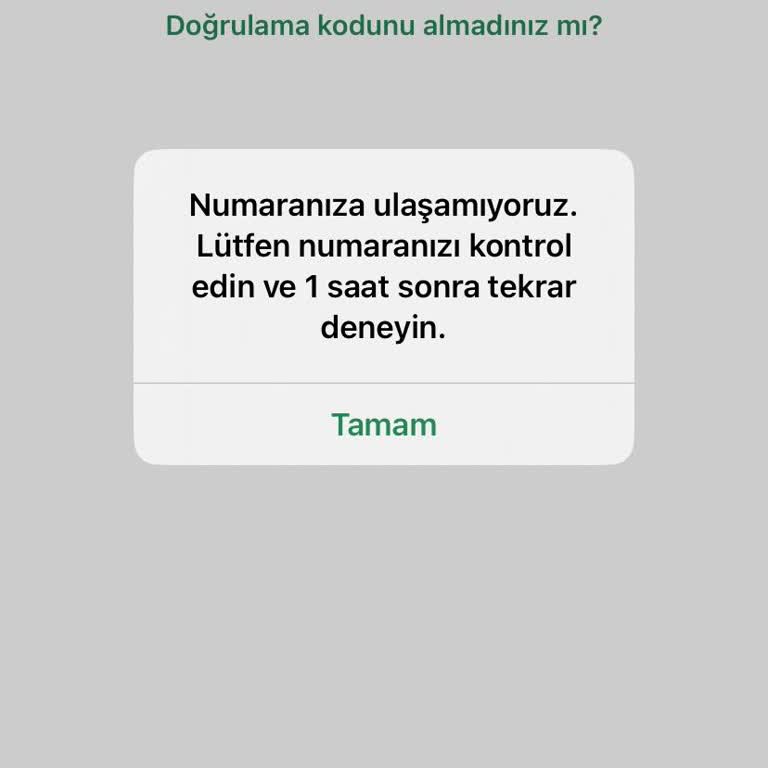 Vodafone WhatsApp Kod Sorunu