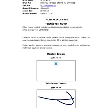 Vestel TV Teslimatında Teşhir Ürün Şoku