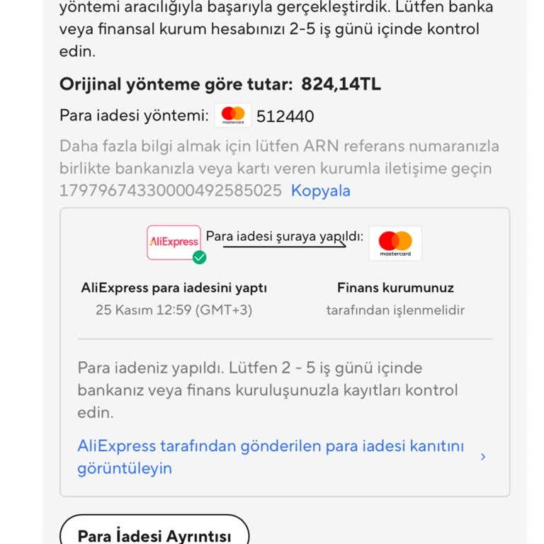 Aliexpress İadesi Ziraat Hesabına Yansımıyor