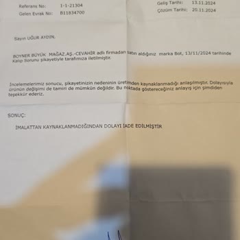 Boyner'den Aldığım Cat Botlar Sorunlu Ve İlgisiz Hizmet