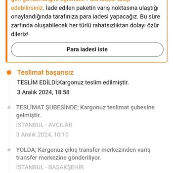 Kargo Teslimatında Yaşanan Sorun Ve Gecikme