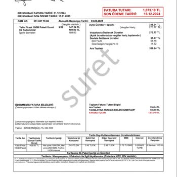 Vodafone Faturasında Haksız Ücretlendirme Ve İzinsiz Üyelikler