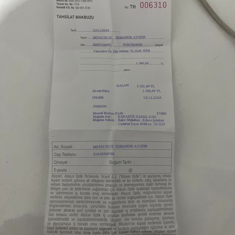 Atasun'da Beklenmeyen Gözlük Camı Hayal Kırıklığı