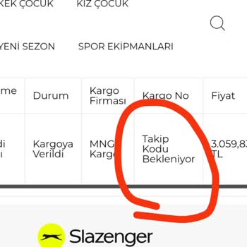 Slazenger'den Sipariş Verdim, Kargo Bekliyorum