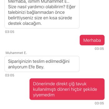 Çiğ Tavuk Döner Ve Ücret İadesi Sorunu