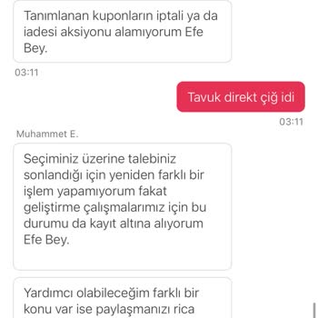 Çiğ Tavuk Döner Ve Ücret İadesi Sorunu