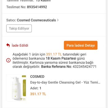 Cosmed Ve Trendyol'dan Tekrarlayan Kargo Sorunu
