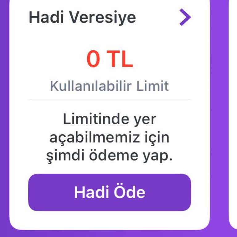 Hadi Veresiye Kredi Limiti Sıfırlanması Şoku