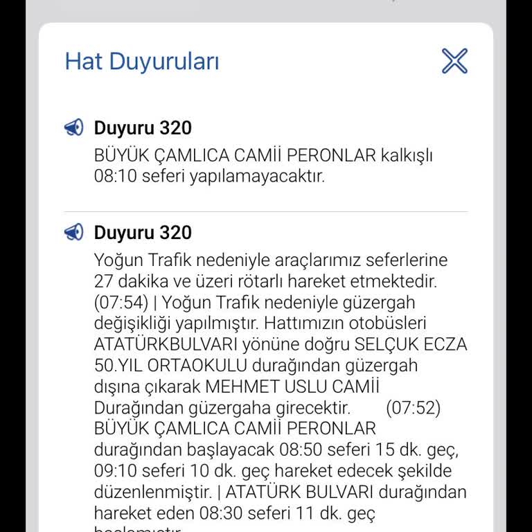320 Hattında Sürekli Gecikme Ve İptal Sorunu