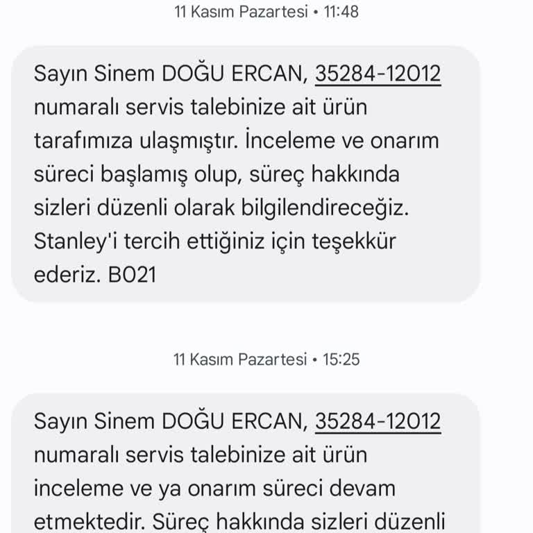 Stanley Termosumun Boyası Soyuldu Ve Servis Süreci Belirsiz
