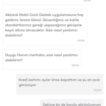 Kapatılmış Kartta Beklenmedik Borç Sorunu